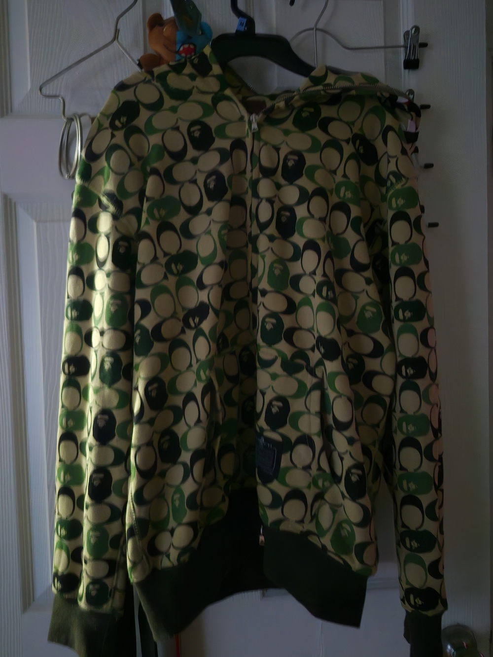 Green Patterned Shark Face Bape